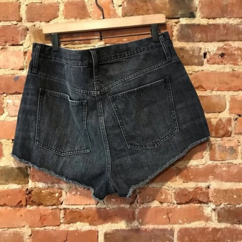NEW Madewell Womens Relaxed Denim Shorts Size 32 Black Calverley Wash AJ243 - Picture 5 of 10